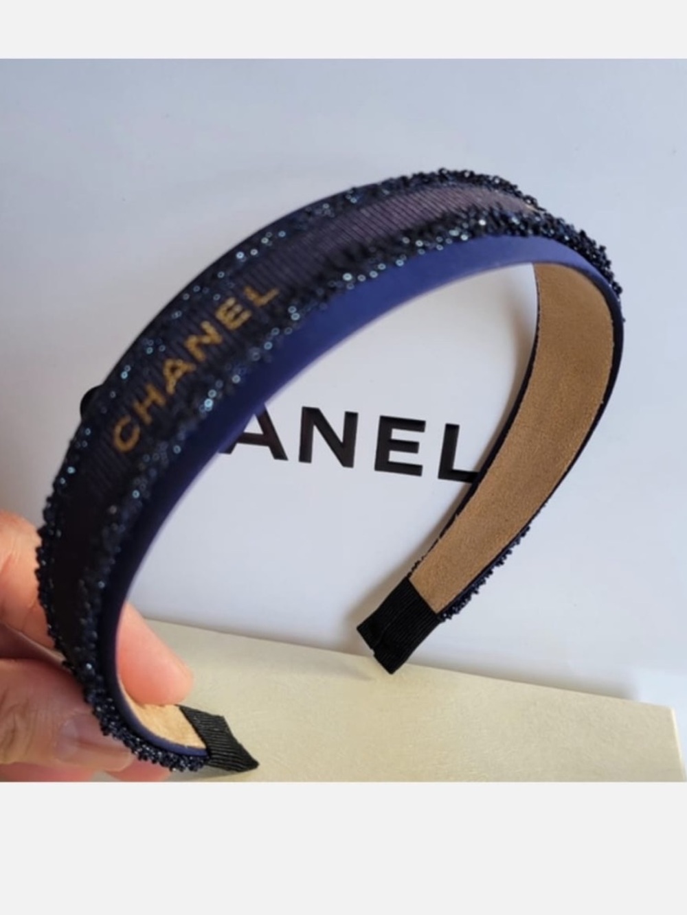 CHANEL Navy Blue Ribbon